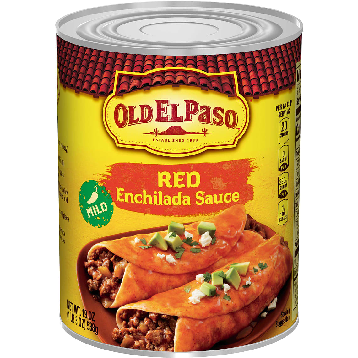 Old El Paso Enchilada Sauce, Mild, Red, 19 oz Can